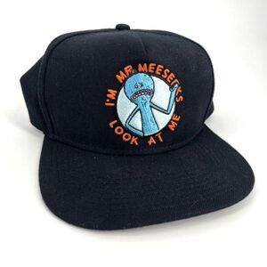 Rick‎ and Morty Mr. Meeseeks Black Snapback Hat wool Blend